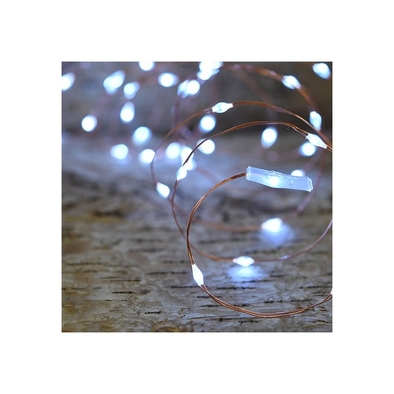 Guirlande Cuivré Microled 7.5m Blanc Pur Deco Animee Int. Ext