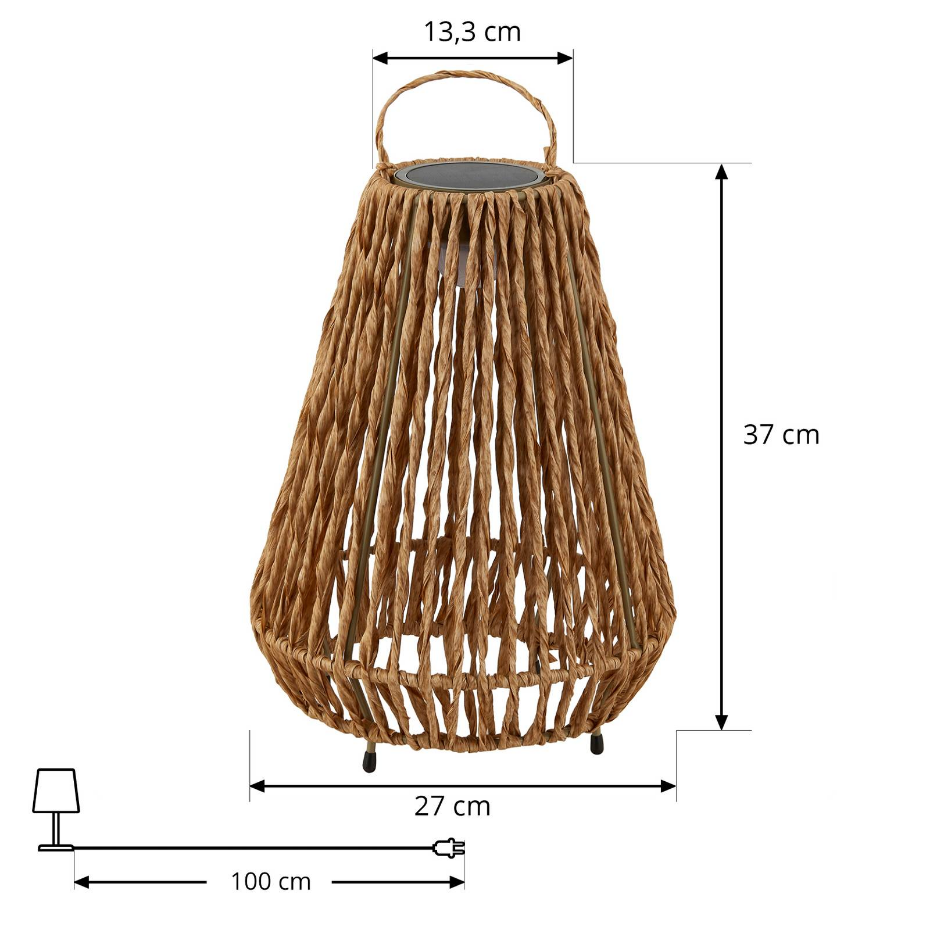 Lampe solaire extérieur en boisLED, Amaria