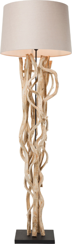 Lampadaire en acacia et coton, SCULTRA