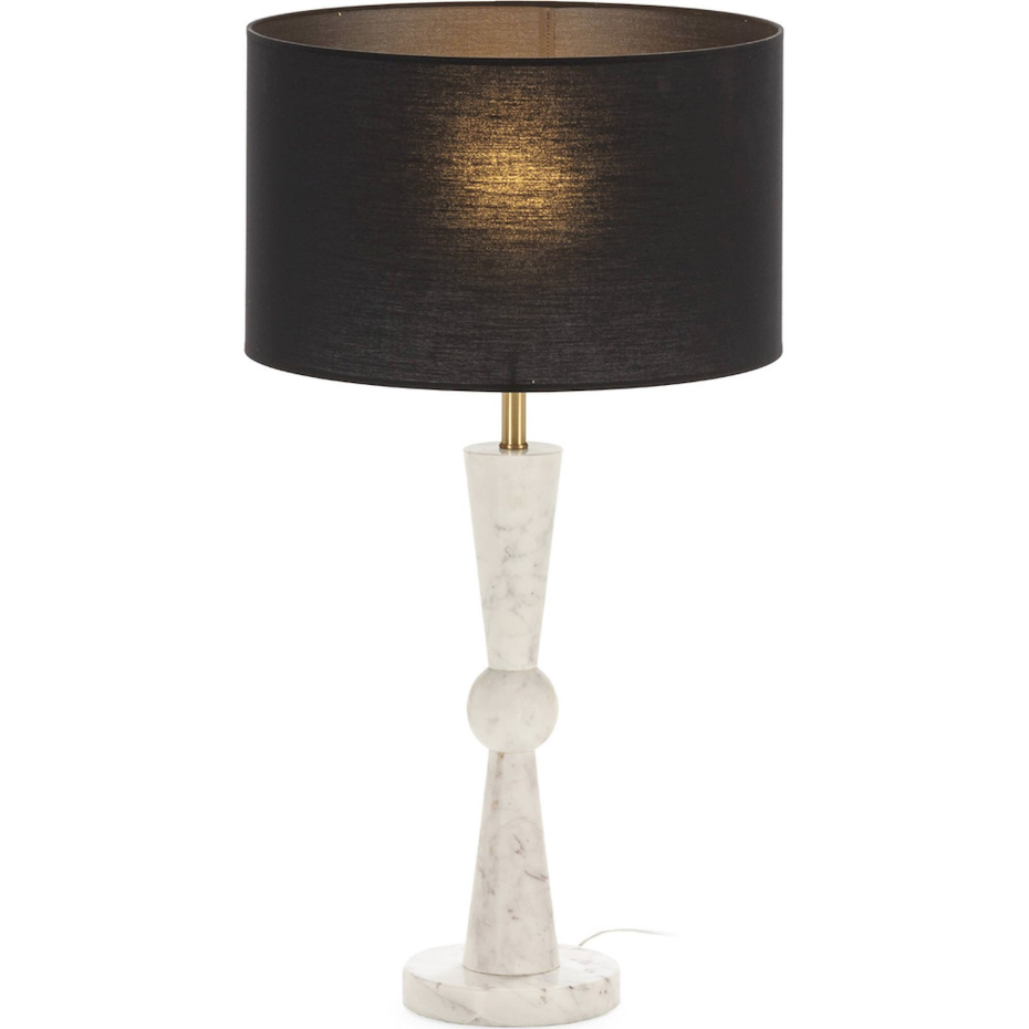 Lampe de table en marbre carré et laiton doré