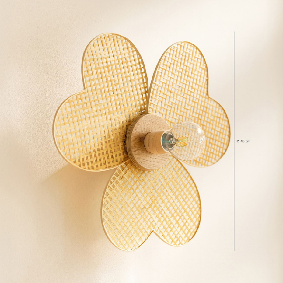 Applique murale en bambou, PETALI