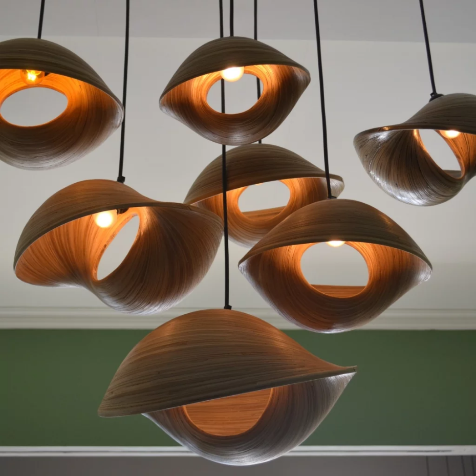 Suspension en bambou forme coquillage EKO