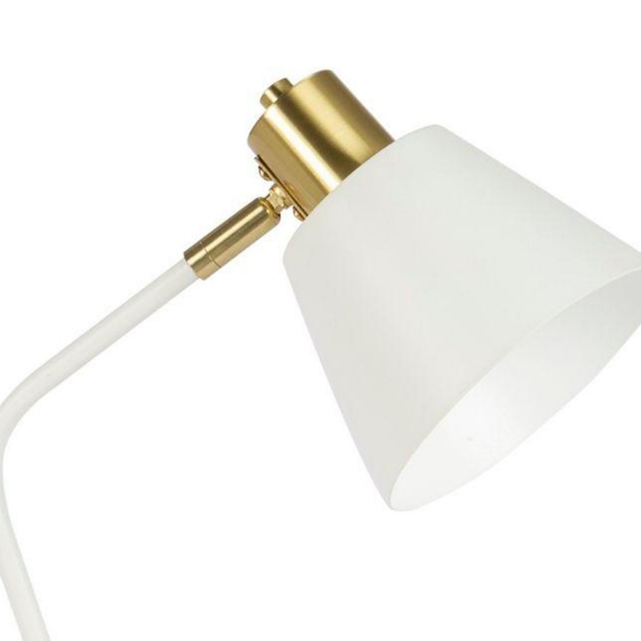 Lampe de bureau métal blanc et doré 31x16x45cm