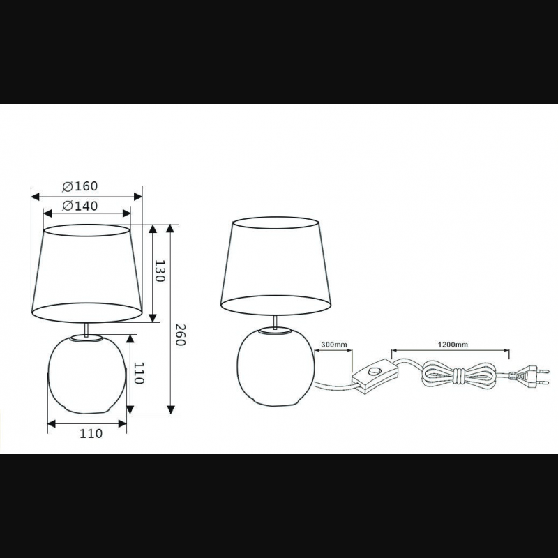 Lampe design en céramique vintage, SOPHIA