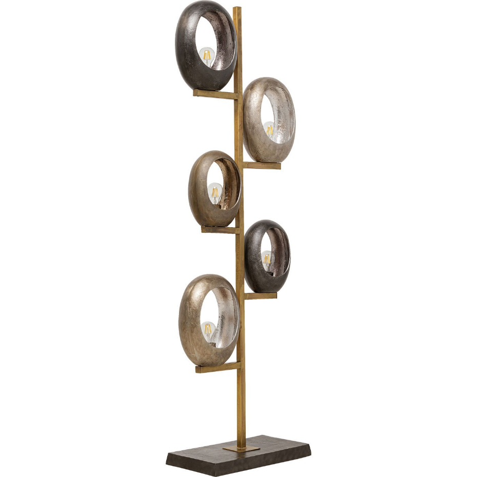Lampadaire en acier et aluminium, FIVE LOOPS