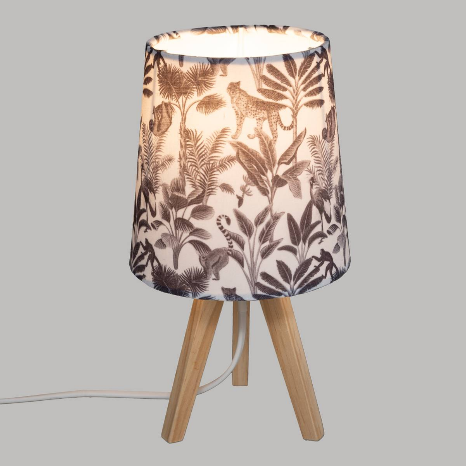 Lampe trépied enfant pin motifs jungle