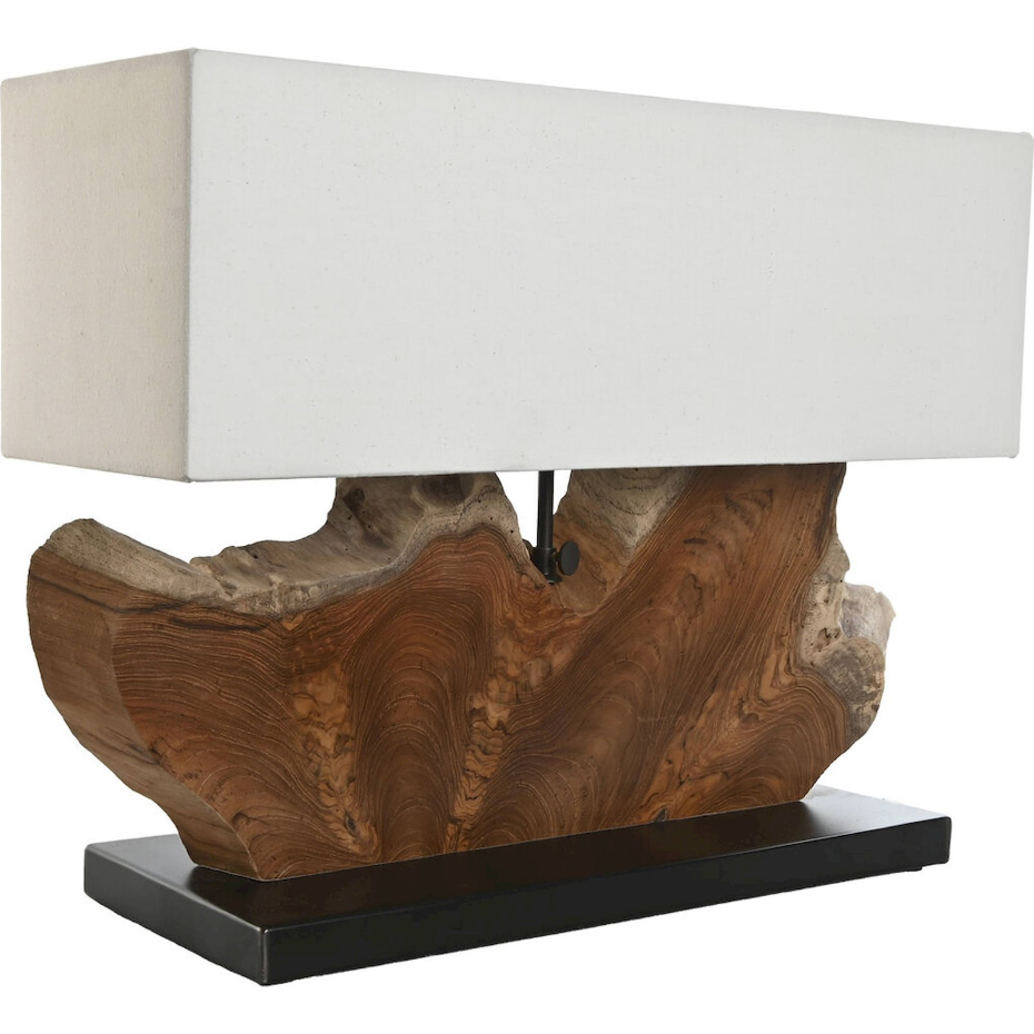 Lampe de table en bois et fer forgé rectangulaire Item Home Lamps 2c 24
