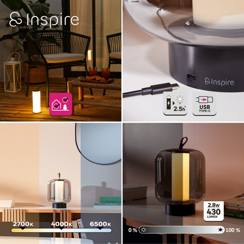 Lampe LED en verre et métal, NARSIS