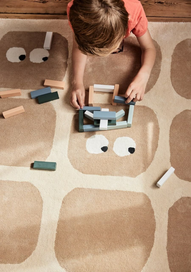 Tapis enfant rectangulaire épais, Coton bio GOTS, BIDULES