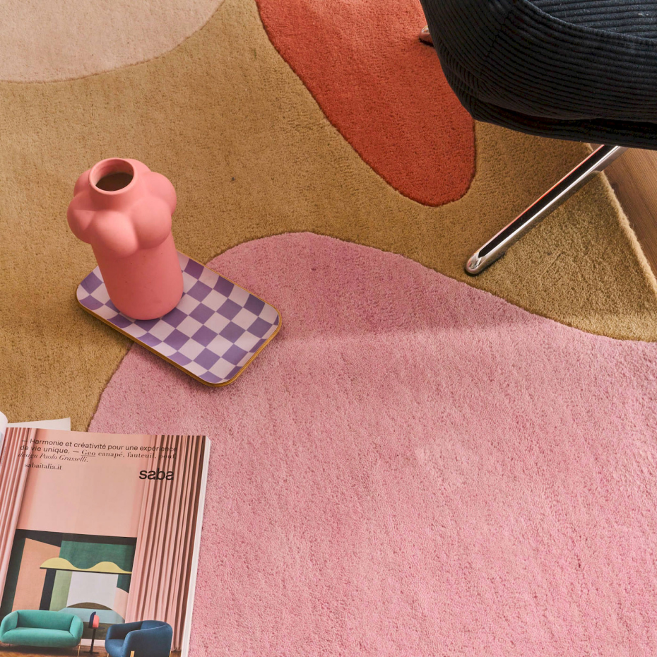 Tapis en laine et coton motif nuage Pantone
