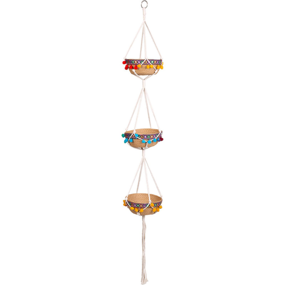 Suspension ronde en fibre naturelle