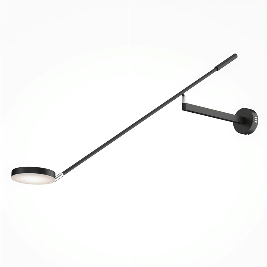 Applique murale articulée LED – 1 lampe disque noire OCALA