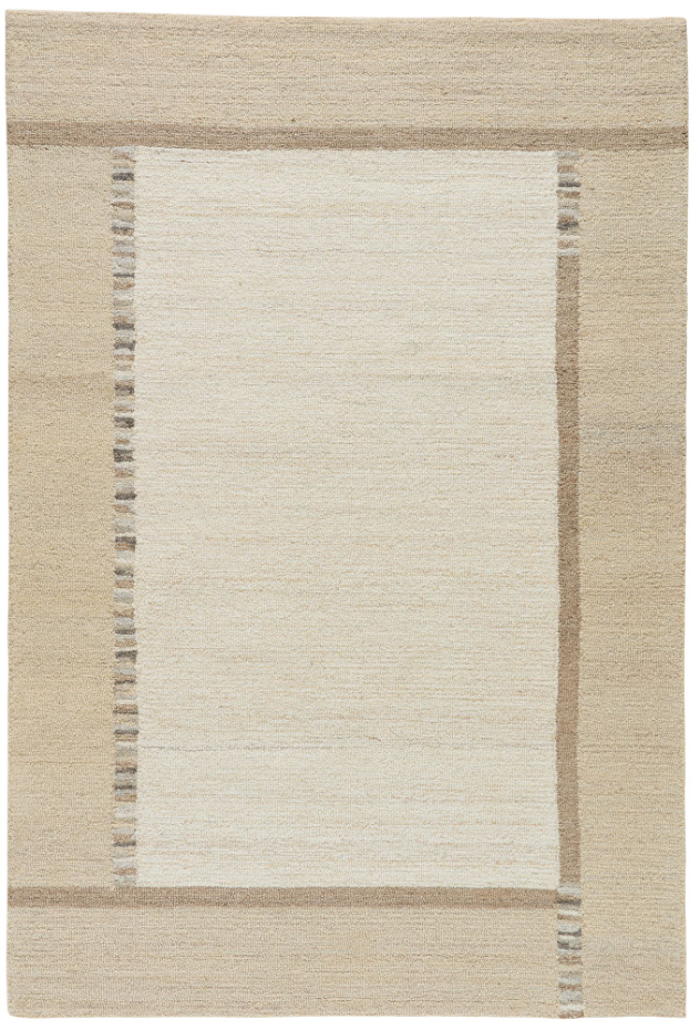 Tapis en laine tufté main aux couleurs douces et bordures