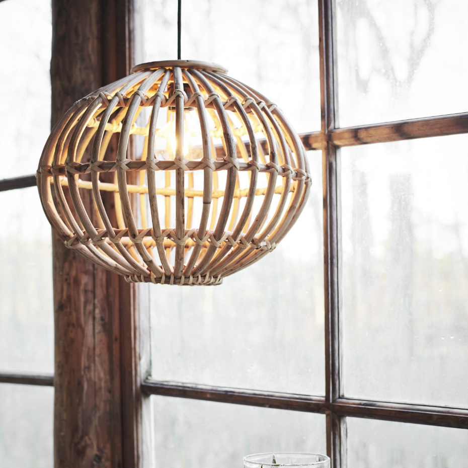 Lampe suspension ronde en bambou