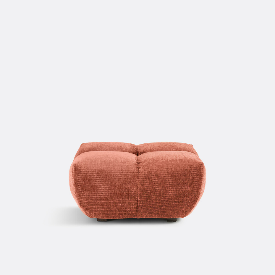 Pouf, velours côtelé vintage, L83 cm, Nuria