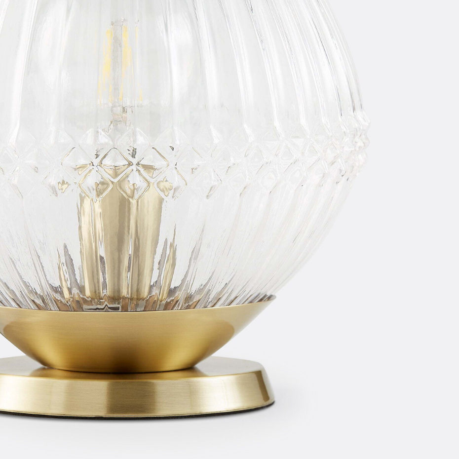 Lampe à poser laiton et verre strié, Ari