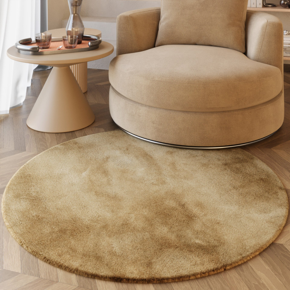 Tapis rond très moelleux à poils longs ,  Alice