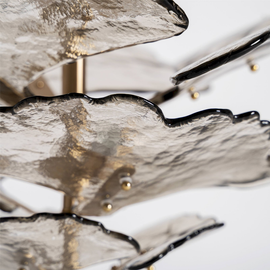 Lustre vintage en cristal finition vieillie