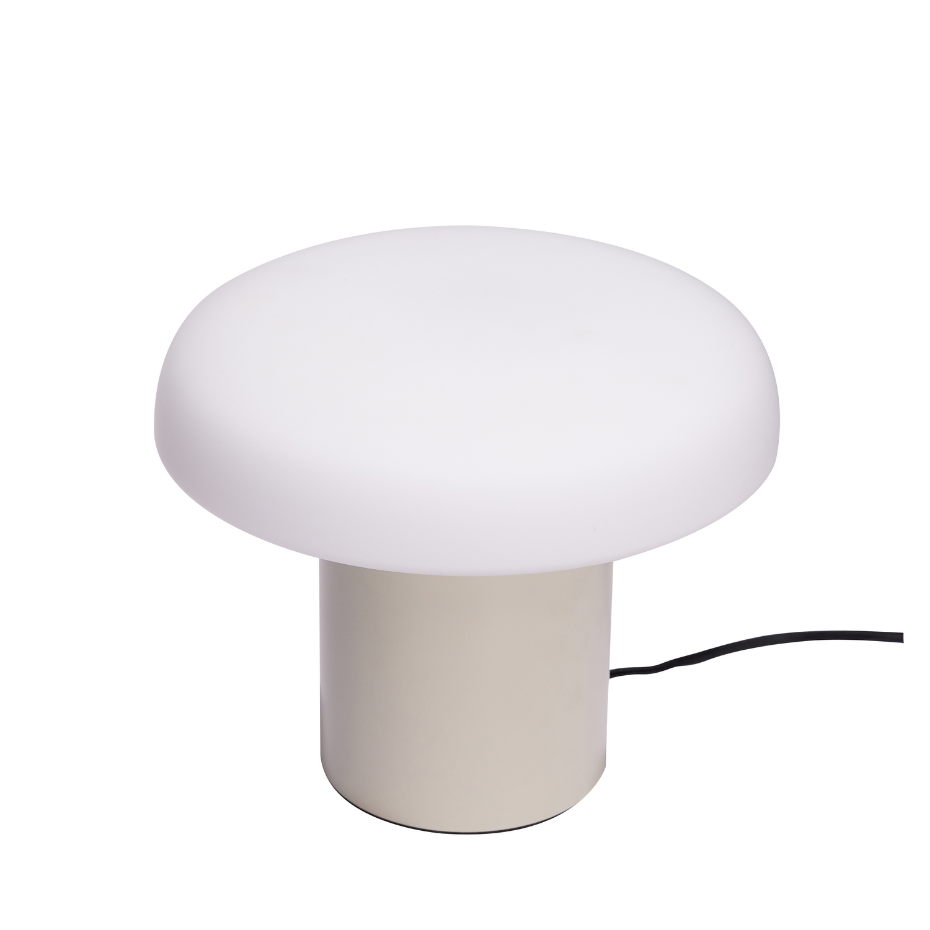 Lampe de table en verre et fer ATELIERS