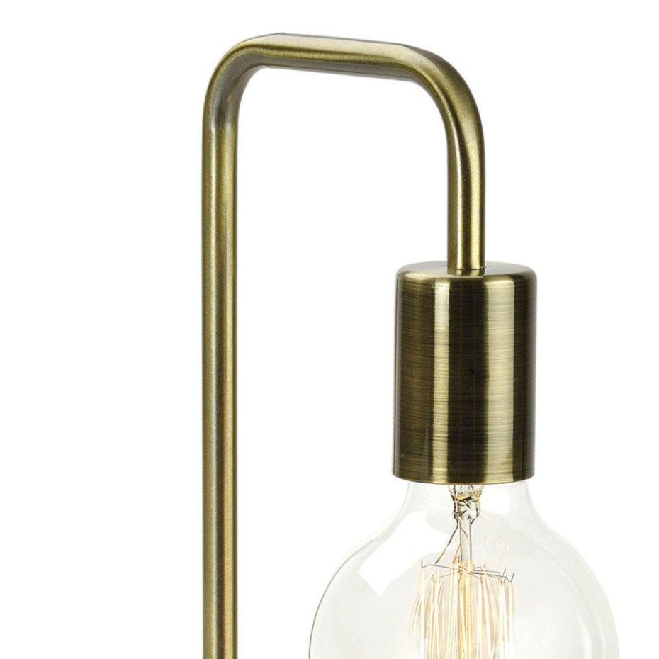 Lampe à Poser Courbée Design en Bois et Laiton