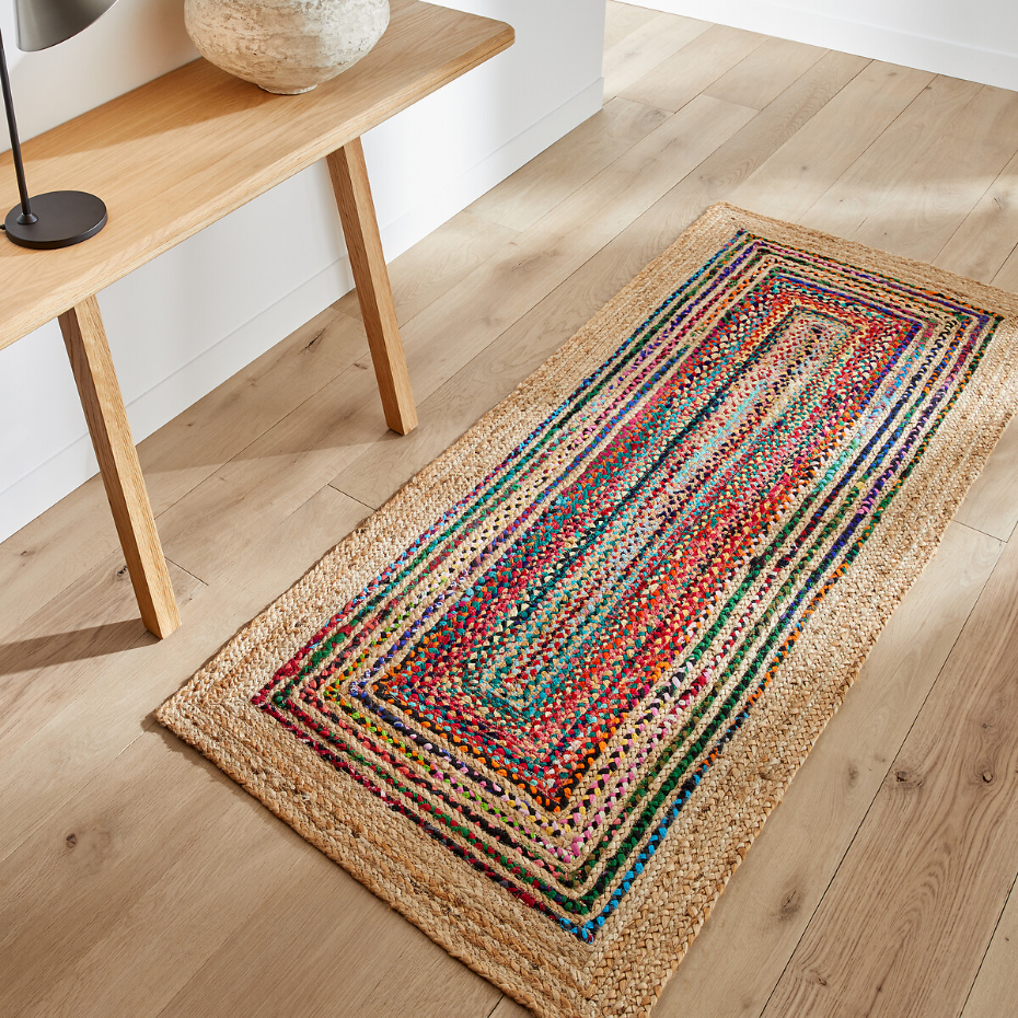 Tapis de couloir jute et coton recyclé, Jaco