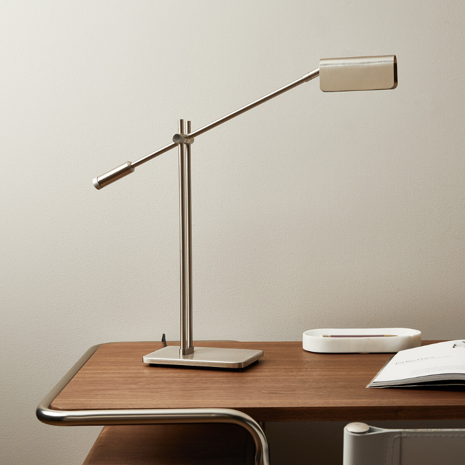 Lampe à poser articulée, nickel satiné, Phili