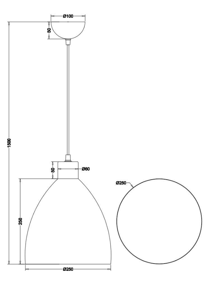 Suspension en métal vintage, D.25 , JAGGER