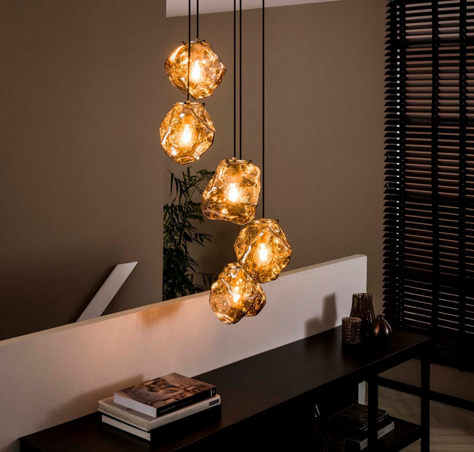 Lustre vertical en verre soufflé - ROCKY FIVE