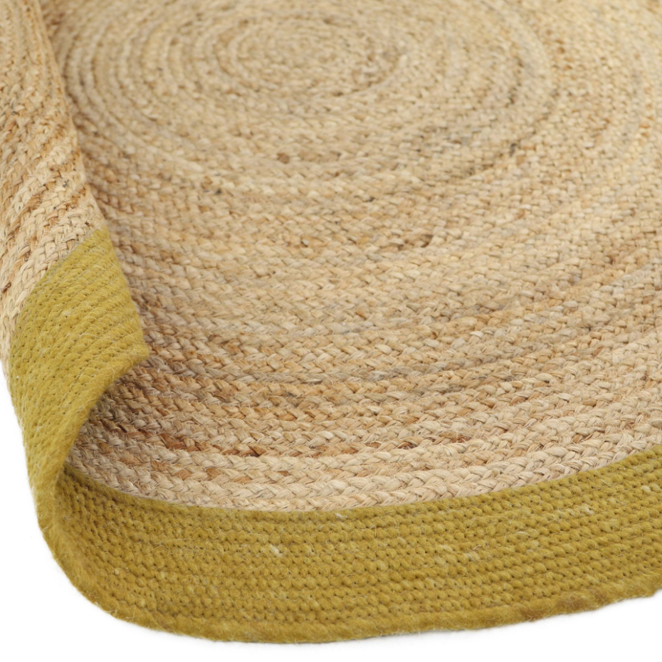 Tapis rond en jute et laine feutrée YHUKI
