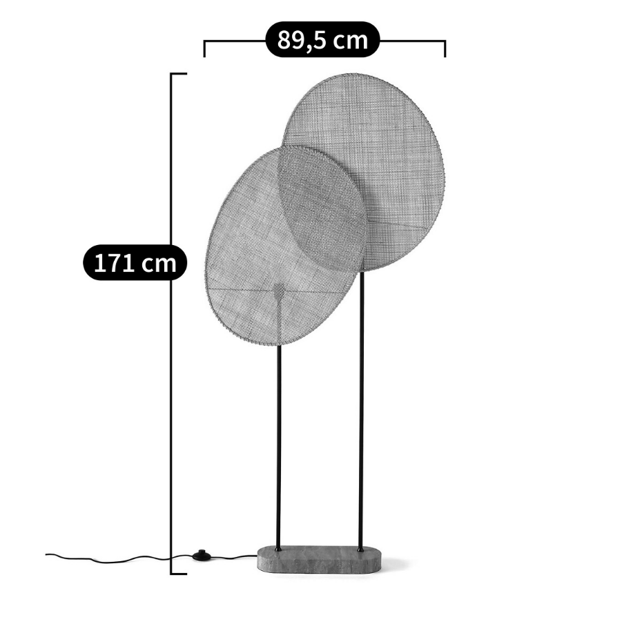 Lampadaire en rotin, Canopée, design Emmanuel Gallina