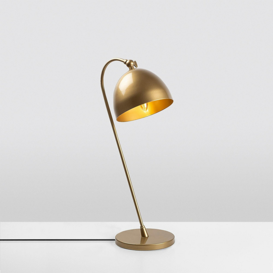 Lampe de chevet vintage cuivrée, abat-jour rond orientable SILE