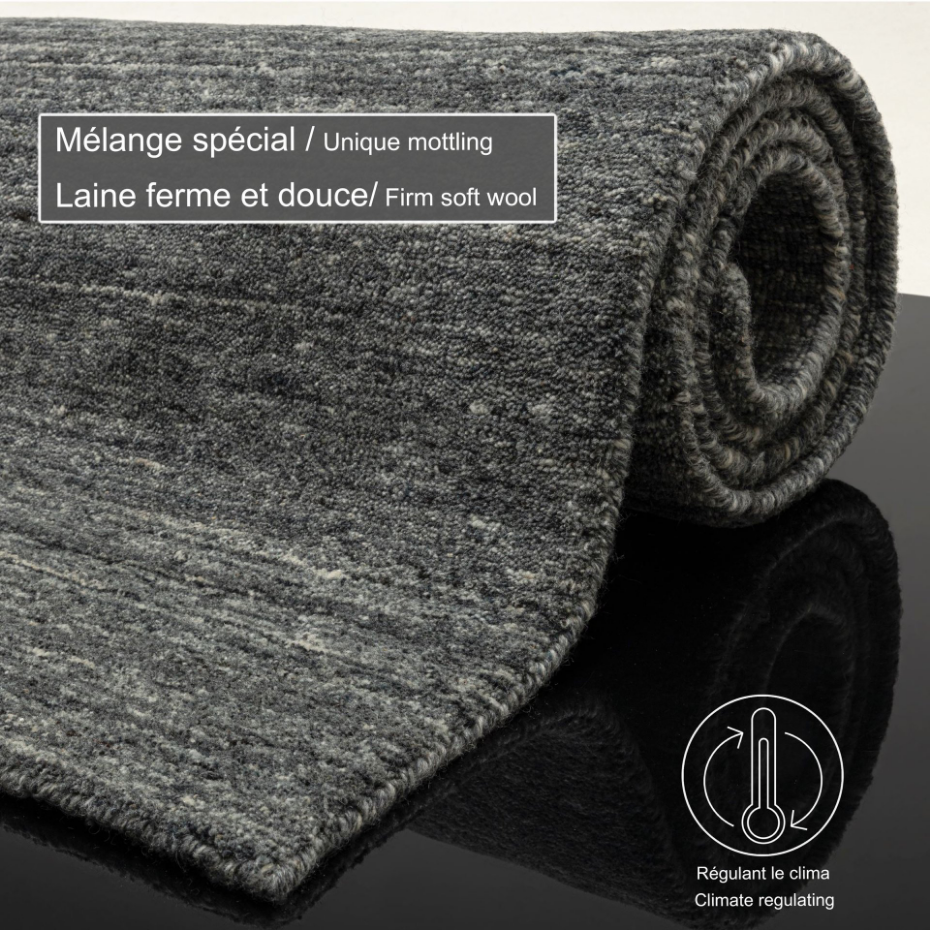 Tapis de salon UNI en laine tissé à la main - Pure