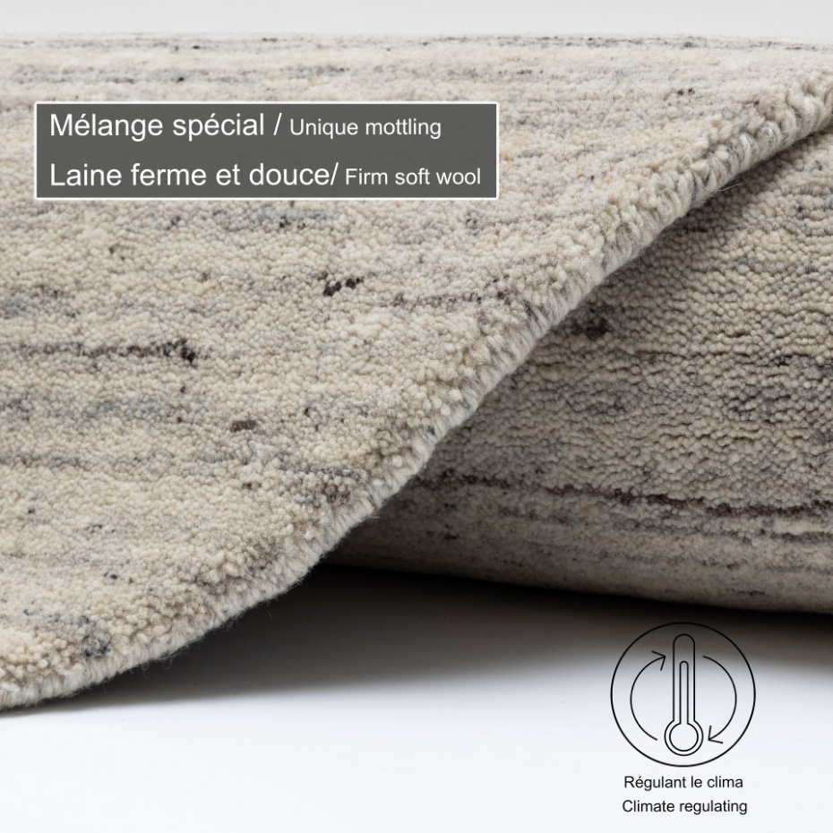 Tapis de salon UNI en laine tissé à la main - Pure