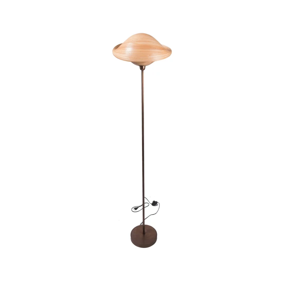 Lampadaire en bronze et bambou EKO