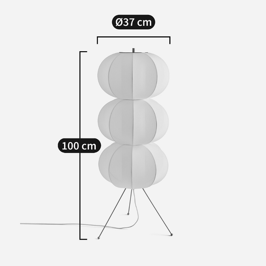 Lampadaire, lampion en maille, Satchi