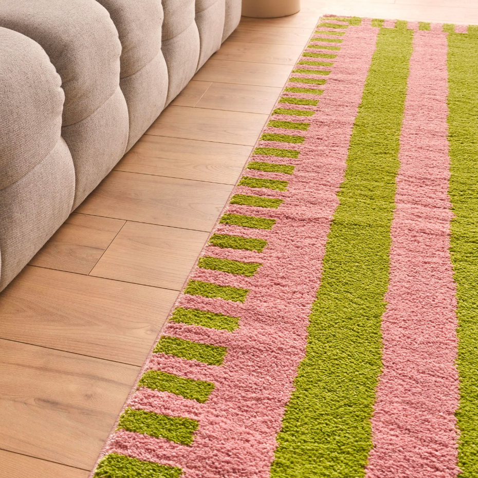 Tapis de salon vintage à rayures GROOVY