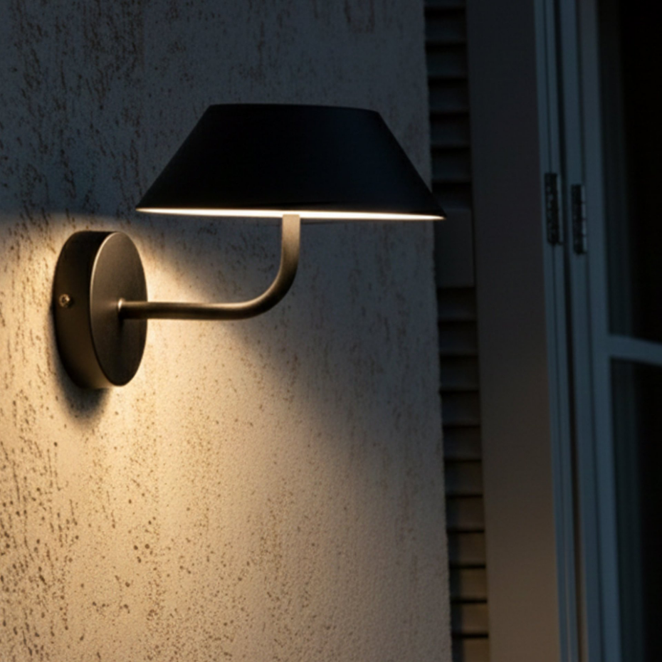 Applique murale solaire NERIO noir H19cm