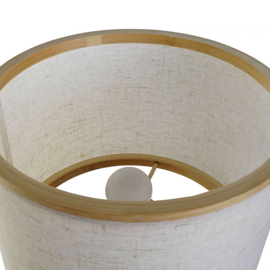 Lampe à poser bambou et abat-jour beige 26x26x39cm
