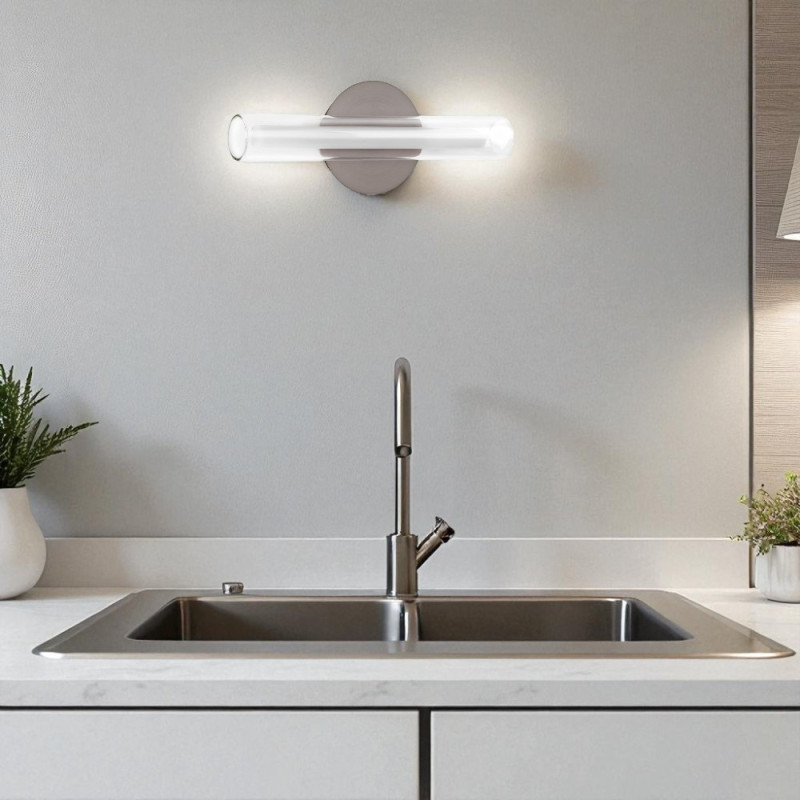 Applique led Design Oslo Nickel Et Verre
