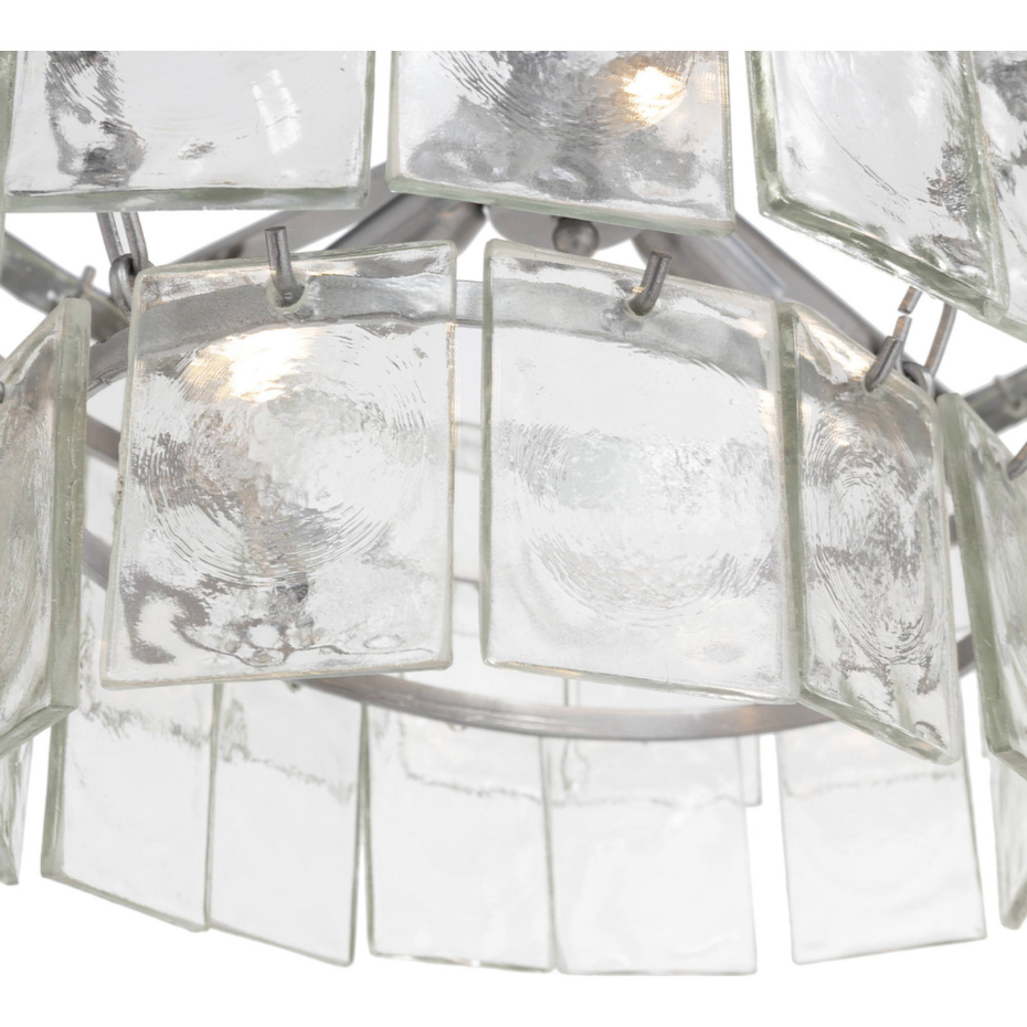 Suspension ronde en métal et verre fondu