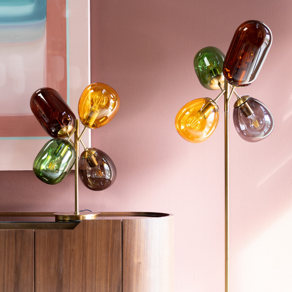 Lampadaire en verre et acier, BALLOON DANCE