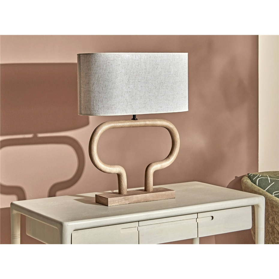 Lampe de table en bois de manguier rectangulaire