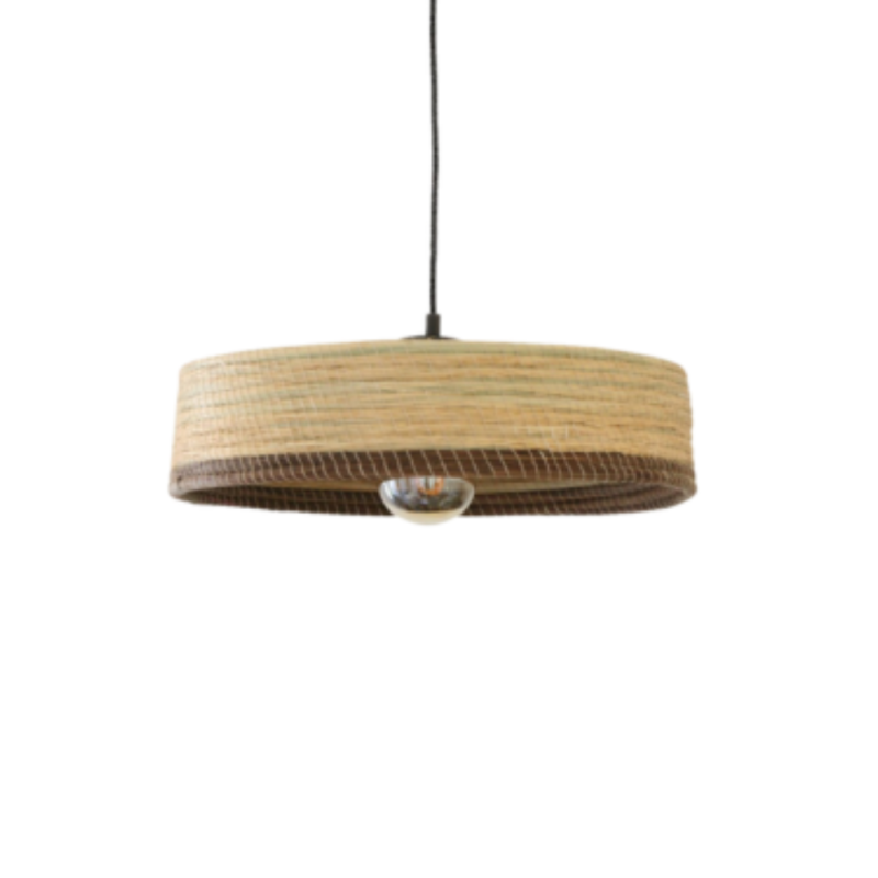 Suspension Alfa Tressé Naturel Et Bord Marron Hayara