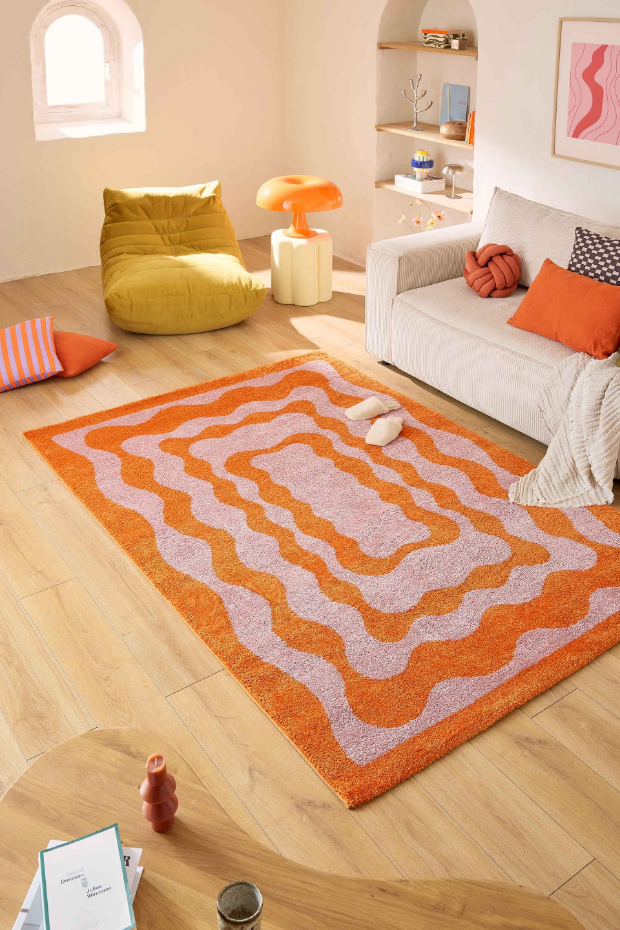 Tapis de salon rétro année 70 GROOVY
