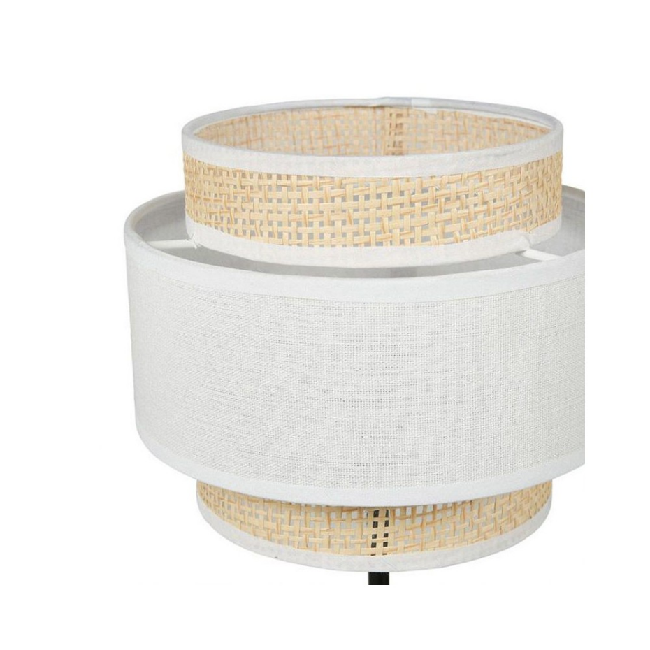 Lampe Abat-jour Papier Rotin 3 Niveaux Blanc
