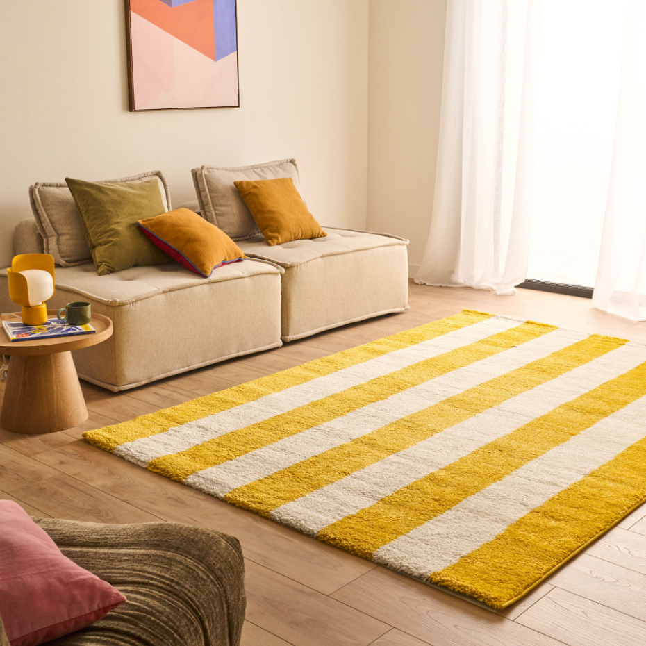 Tapis bicolore à rayures GROOVY