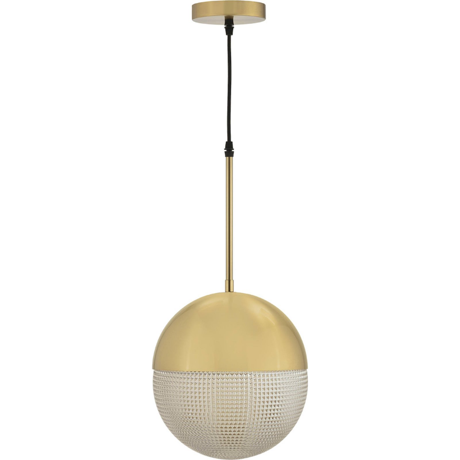 Suspension ronde en métal et verre