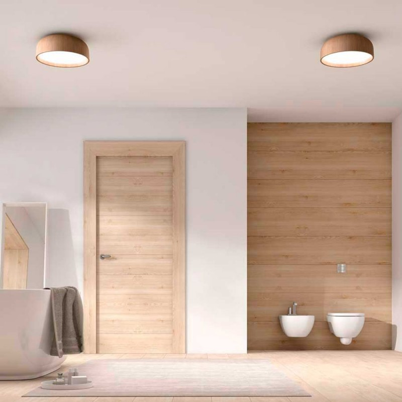 Plafonnier Salle De Bain Ip44 Impression Bois Tokio