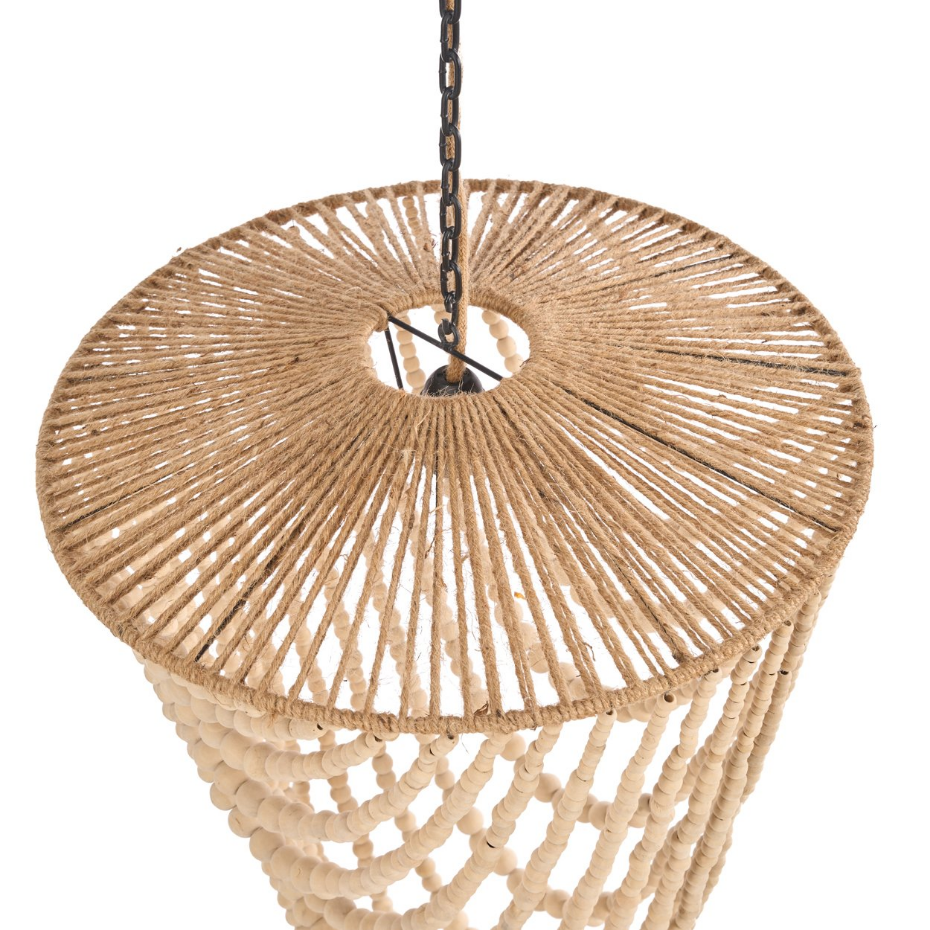 Suspension en bois et fer WOODEN BEAD