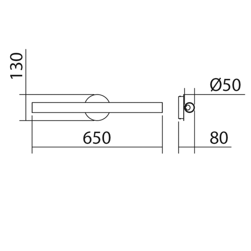 Grande Applique Tube Led Oslo Noir Et Verre Transparent